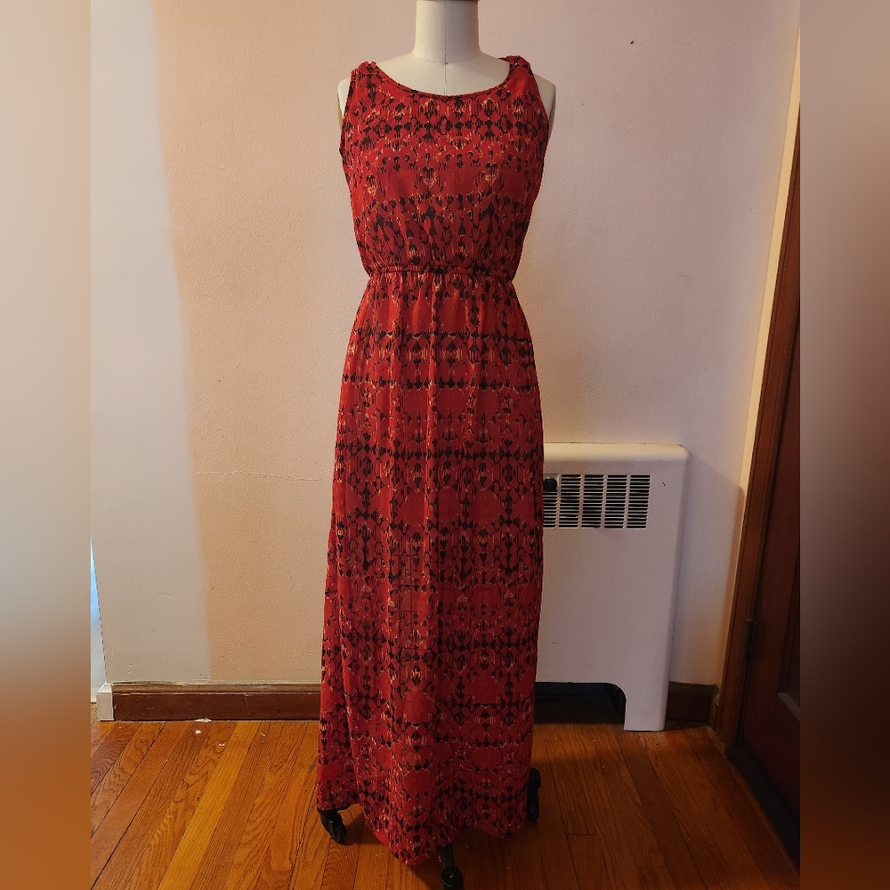 Angie Red and Black Maxi Dress